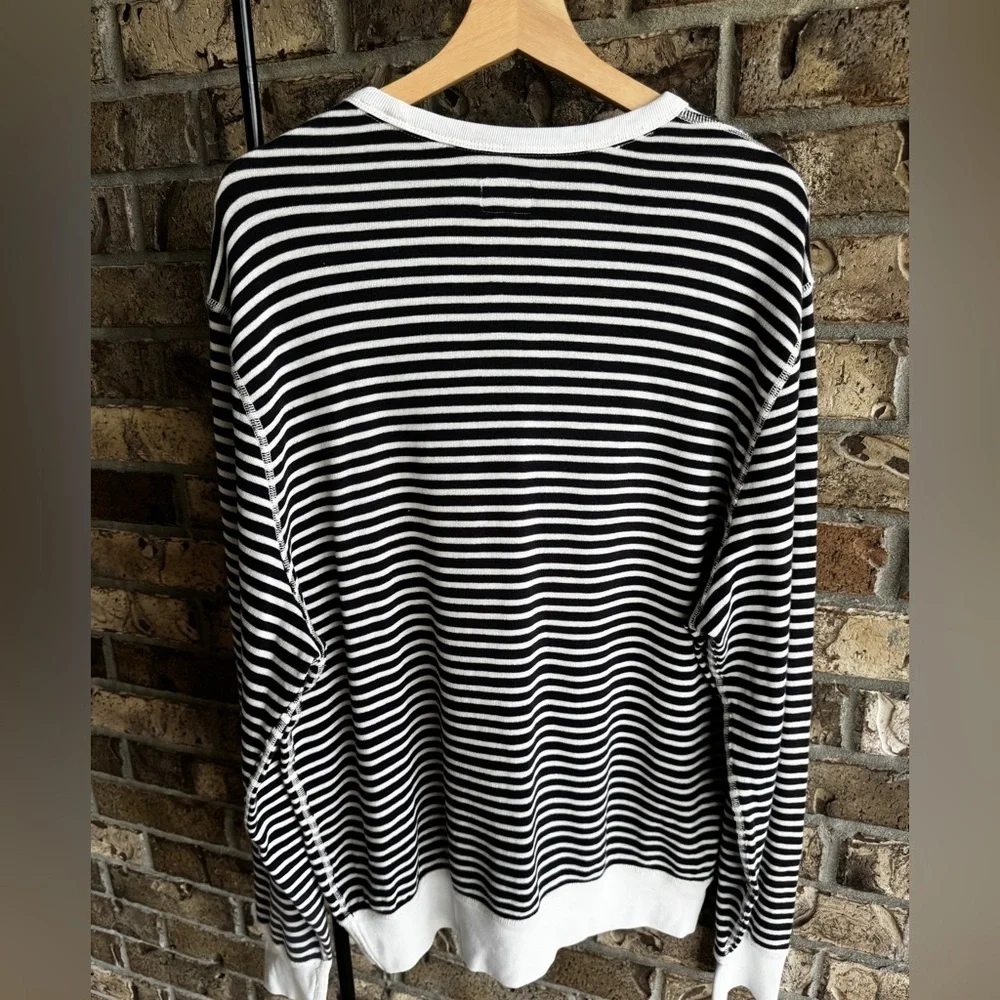 J.Crew Lightweight Sunfaded French Terry Sweatshirt in Stripe Size XL